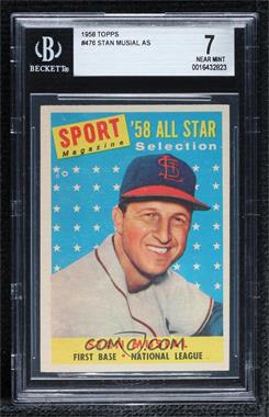 1958 Topps - [Base] #476 - Sport Magazine '58 All Star Selection - Stan Musial [BGS 7 NEAR MINT]