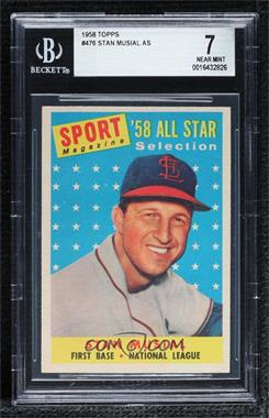 1958 Topps - [Base] #476 - Sport Magazine '58 All Star Selection - Stan Musial [BGS 7 NEAR MINT]