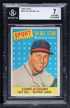 1958 Topps - [Base] #476 - Sport Magazine '58 All Star Selection - Stan Musial [BGS 7 NEAR MINT]