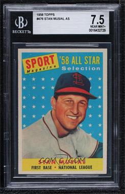 1958 Topps - [Base] #476 - Sport Magazine '58 All Star Selection - Stan Musial [BGS 7.5 NEAR MINT+]
