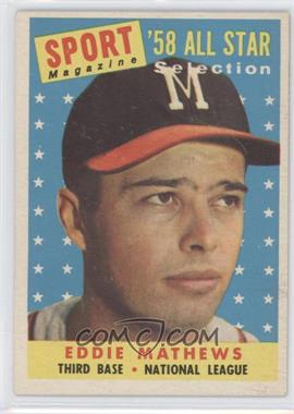 1958 Topps - [Base] #480 - Sport Magazine '58 All Star Selection - Eddie Mathews