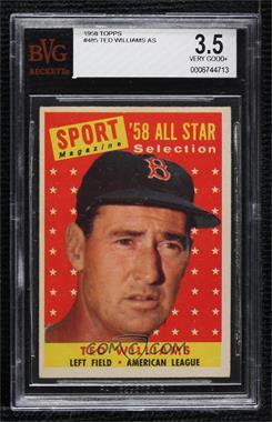 1958 Topps - [Base] #485 - Sport Magazine '58 All Star Selection - Ted Williams [BVG 3.5 VERY GOOD+]
