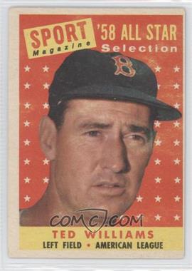 1958 Topps - [Base] #485 - Sport Magazine '58 All Star Selection - Ted Williams [Good to VG‑EX]