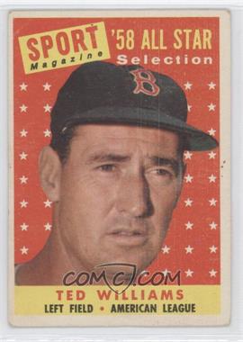 1958 Topps - [Base] #485 - Sport Magazine '58 All Star Selection - Ted Williams