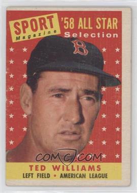 1958 Topps - [Base] #485 - Sport Magazine '58 All Star Selection - Ted Williams