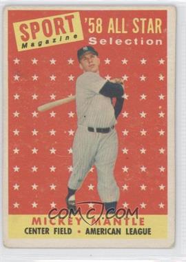 1958 Topps - [Base] #487 - Sport Magazine '58 All Star Selection - Mickey Mantle [Good to VG‑EX]