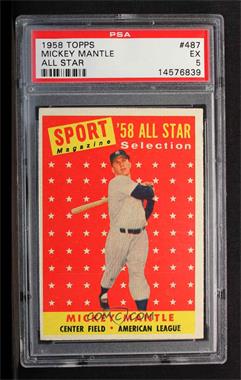 1958 Topps - [Base] #487 - Sport Magazine '58 All Star Selection - Mickey Mantle [PSA 5 EX]