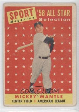 1958 Topps - [Base] #487 - Sport Magazine '58 All Star Selection - Mickey Mantle [Poor to Fair]