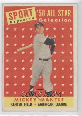 1958 Topps - [Base] #487 - Sport Magazine '58 All Star Selection - Mickey Mantle