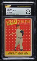 Sport Magazine '58 All Star Selection - Mickey Mantle [CSG 2.5 Good+]