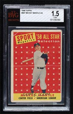 1958 Topps - [Base] #487 - Sport Magazine '58 All Star Selection - Mickey Mantle [BVG 1.5 FAIR]