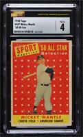 Sport Magazine '58 All Star Selection - Mickey Mantle [CSG 4 VG/Ex+]