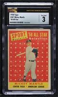 Sport Magazine '58 All Star Selection - Mickey Mantle [CSG 3 VERY&nbs…