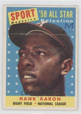 1958 Topps - [Base] #488 - Sport Magazine '58 All Star Selection - Hank Aaron [Poor to Fair]