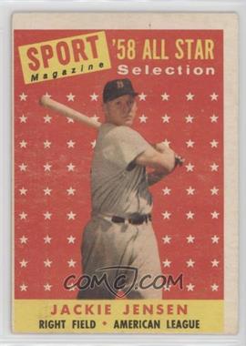 1958 Topps - [Base] #489 - Sport Magazine '58 All Star Selection - Jackie Jensen