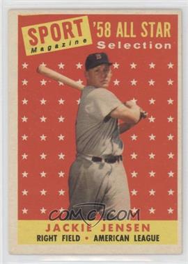 1958 Topps - [Base] #489 - Sport Magazine '58 All Star Selection - Jackie Jensen