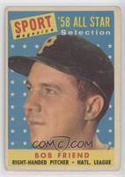 Sport Magazine '58 All Star Selection - Bob Friend [Good to VG‑…