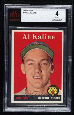 1958 Topps - [Base] #70.1 - Al Kaline (Player Name in White) [BVG 4 VG‑EX]