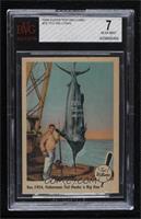 Dec. 1954, Fisherman Ted Hooks a Big One [BVG 7 NEAR MINT]