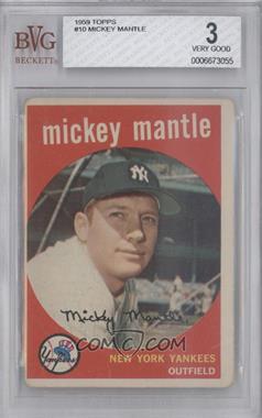 1959 Topps - [Base] #10 - Mickey Mantle [BVG 3 VERY GOOD]