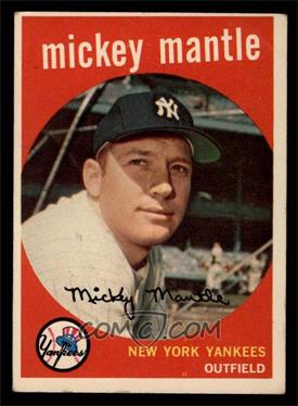 1959 Topps - [Base] #10 - Mickey Mantle [VG EX]