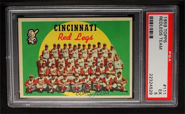 1959 Topps - [Base] #111 - Second Series Checklist - Cincinnati Red Legs [PSA 5 EX]