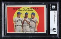 Cubs' Clubbers (Dale Long, Ernie Banks, Walt Moryn) [BGS 6.5 EX‑…