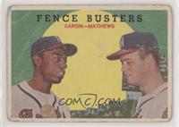 Fence Busters (Hank Aaron, Eddie Mathews) (Grey Back) [Poor to Fair]