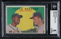 Fence Busters (Hank Aaron, Eddie Mathews) (Grey Back) [BGS 6 EX‑…