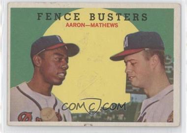 1959 Topps - [Base] #212.1 - Fence Busters (Hank Aaron, Eddie Mathews) (Grey Back) [Good to VG‑EX]