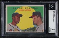 Fence Busters (Hank Aaron, Eddie Mathews) (White Back) [BGS 7 NEAR&nb…