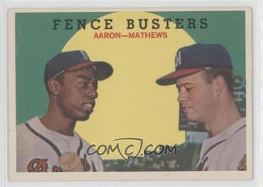 1959 Topps - [Base] #212.2 - Fence Busters (Hank Aaron, Eddie Mathews) (White Back)