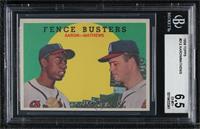 Fence Busters (Hank Aaron, Eddie Mathews) (White Back) [BGS 6.5 EX…