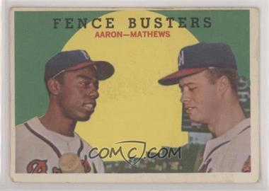 1959 Topps - [Base] #212.2 - Fence Busters (Hank Aaron, Eddie Mathews) (White Back)