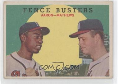 1959 Topps - [Base] #212.2 - Fence Busters (Hank Aaron, Eddie Mathews) (White Back) [Good to VG‑EX]