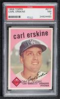 Carl Erskine (white back) [PSA 7 NM]