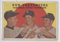 Run Preventers (Gil McDougald, Bob Turley, Bobby Richardson) (grey back) [Poor&…