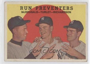 1959 Topps - [Base] #237.1 - Run Preventers (Gil McDougald, Bob Turley, Bobby Richardson) (grey back) [Noted]