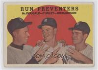 Run Preventers (Gil McDougald, Bob Turley, Bobby Richardson) (grey back) [Poor&…