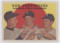 Run Preventers (Gil McDougald, Bob Turley, Bobby Richardson) (white back)