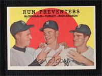 Run Preventers (Gil McDougald, Bob Turley, Bobby Richardson) (white back)