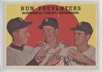 Run Preventers (Gil McDougald, Bob Turley, Bobby Richardson) (white back)