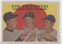 Run Preventers (Gil McDougald, Bob Turley, Bobby Richardson) (white back)