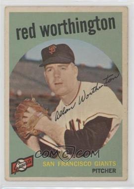 1959 Topps - [Base] #28 - Al Worthington (Called Red on Card)