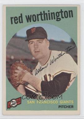 1959 Topps - [Base] #28 - Al Worthington (Called Red on Card)