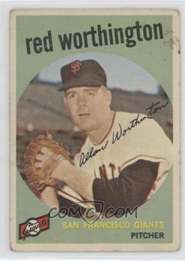 1959 Topps - [Base] #28 - Al Worthington (Called Red on Card) [COMC RCR Poor]