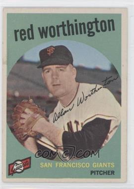 1959 Topps - [Base] #28 - Al Worthington (Called Red on Card)