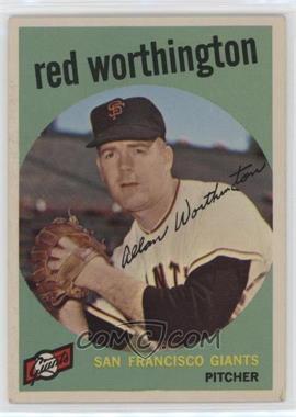 1959 Topps - [Base] #28 - Al Worthington (Called Red on Card)