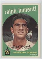 Ralph Lumenti, (Optioned to Chattanooga in March 1959, Photo is Camilo Pascual)