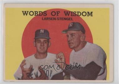 1959 Topps - [Base] #383 - Words of Wisdom (Don Larsen, Casey Stengel) [Good to VG‑EX]